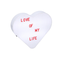 Grundig letter prikbord - Hartvorm - Rood - 144 letters